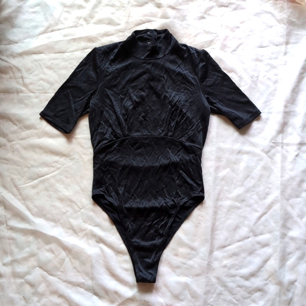 Backless Cowl Neck Black Free People Bodysuit S